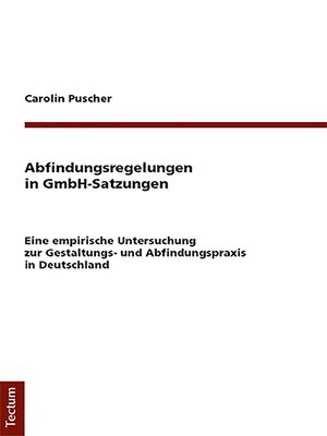 cover image of Abfindungsregelungen in GmbH-Satzungen